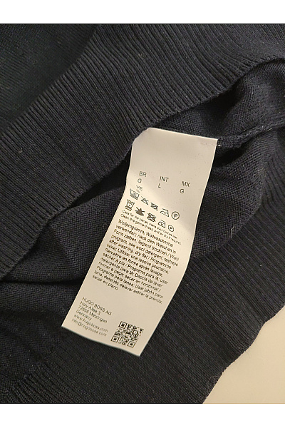 Hugo Boss Černý bavlněný pánský pulovr basic Vel. l | Hugo Boss | obrázek 5