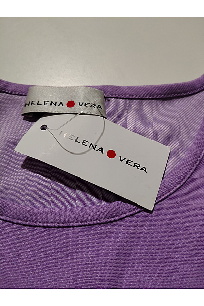 HELENA VERA Dámské fialové bavlněné tričko s krátkým rukávem basic Velikost DE 40 | HELENA VERA | obrázek 7