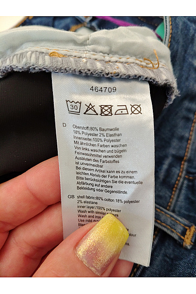 curvy me Dámské modré bavlněné džíny s vysokým pasem rovné Vel. DE 40 | curvy me | obrázek 8