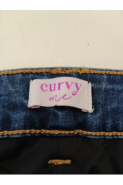 curvy me Dámské modré bavlněné džíny s vysokým pasem rovné Vel. DE 40 | curvy me | obrázek 9