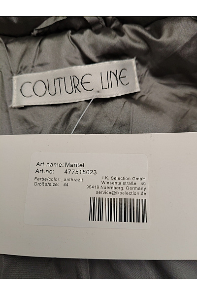 COUTURE LINE Šedá prošívaná přechodová bunda se zipem a kapucí Vel. EU 44 | COUTURE LINE | obrázek 5