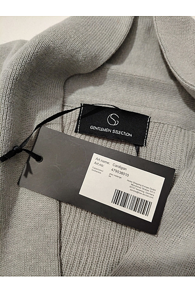 GENTLEMEN SELECTION Šedý pletený kardigan na knoflíky Vel. DE 54 | GENTLEMEN SELECTION | obrázek 9