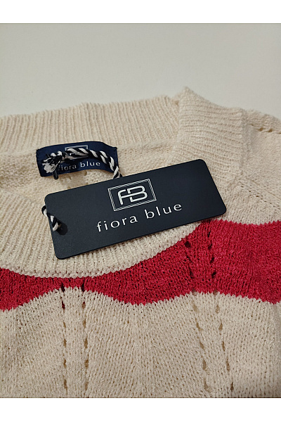 fiora blue Béžový pruhovaný pletený pulovr Velikost DE 48 | fiora blue | obrázek 7
