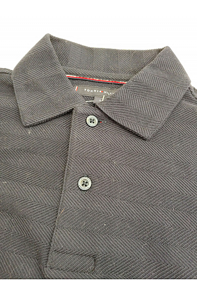 TOMMY HILFIGER Hnědé pánské polo s dlouhým rukávem a knoflíky Vel. S | TOMMY HILFIGER | obrázek 4