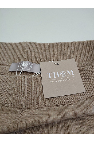 THOM By Thomas Rath Béžové pletené široké kalhoty s vysokým pasem Velikost DE 42 | THOM By Thomas Rath | obrázek 7
