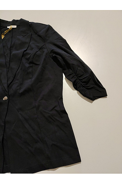 Belinda Gold Černé elegantní business blejzr s 3/4 rukávem a jedním knoflíkem Vel. DE 40 | Belinda Gold | obrázek 5