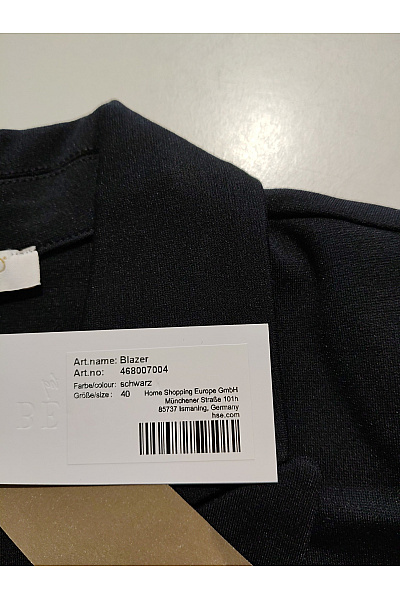 Belinda Gold Černé elegantní business blejzr s 3/4 rukávem a jedním knoflíkem Vel. DE 40 | Belinda Gold | obrázek 10