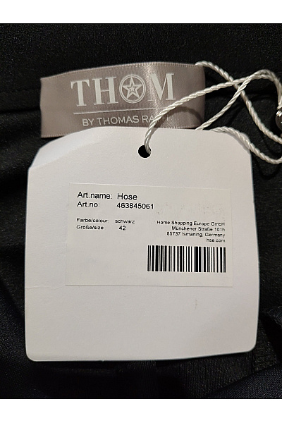 THOM By Thomas Rath Černé široké elegantní společenské kalhoty s puky Vel. DE 42 | THOM By Thomas Rath | obrázek 8