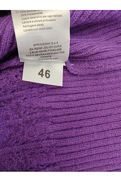 Lola Paltinger Fialový pletený dámský pulovr s copánkovým vzorem Vel. IT 46 | Lola Paltinger | obrázek 8