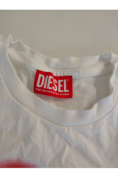 DIESEL Bílé bavlněné chlapecké tričko s potiskem srdce Velikost 14Y | DIESEL | obrázek 4