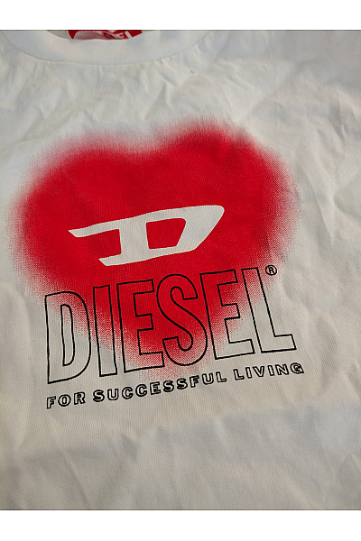 DIESEL Bílé bavlněné chlapecké tričko s potiskem srdce Velikost 14Y | DIESEL | obrázek 6