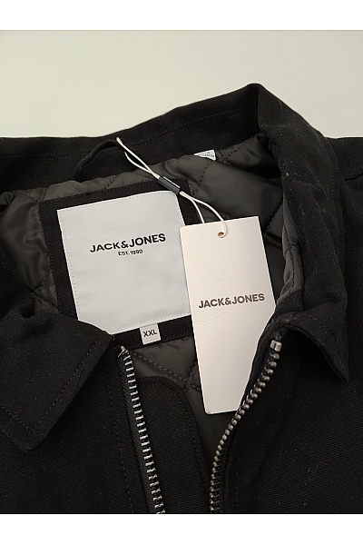JACK & JONES Pánská bavlněná jarní bunda se zipem krátká černá Velikost xxl | JACK & JONES | obrázek 4