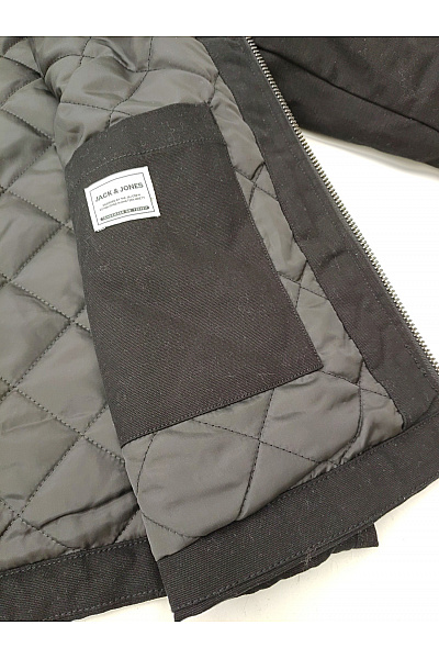JACK & JONES Pánská bavlněná jarní bunda se zipem krátká černá Velikost xxl | JACK & JONES | obrázek 6