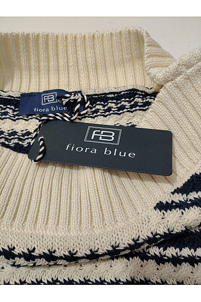 fiora blue Dámský pruhovaný pletený pulovr přes hlavu Vel. DE 48 | fiora blue | obrázek 7