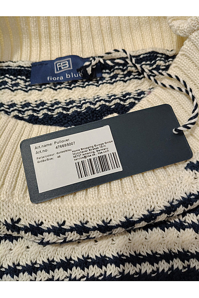 fiora blue Dámský pruhovaný pletený pulovr přes hlavu Vel. DE 48 | fiora blue | obrázek 8