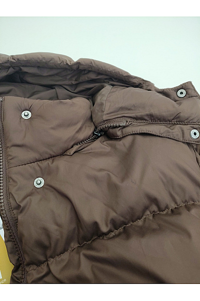 LEVIS Hnědá krátká prošívaná puffer bunda s kapucí Vel. S | LEVIS | obrázek 5