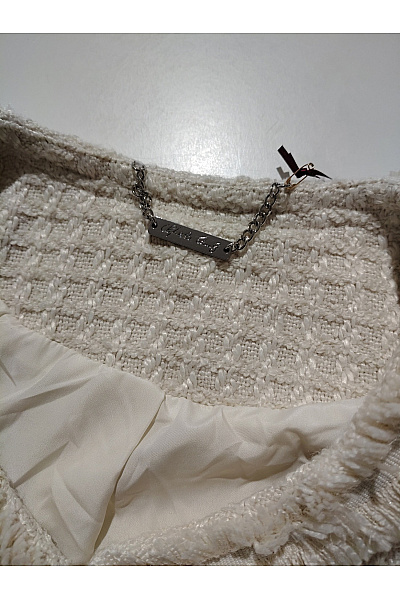 Béžový tvídový kabát elegantní krátký Vel. XXL | Unimoda | obrázek 6