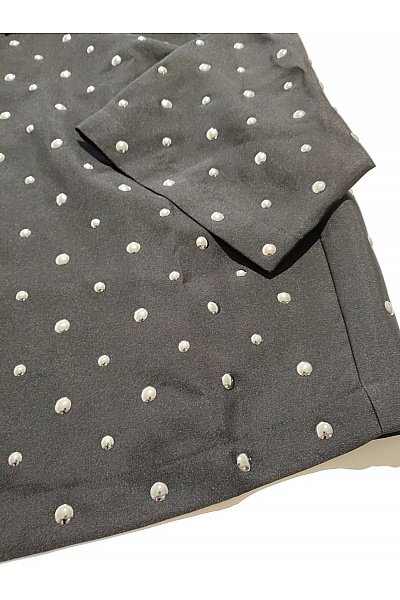 C'est tout Černá dámská košile s krátkým rukávem a cvočky oversized crop Vel. EU 38 | C'est tout | obrázek 3
