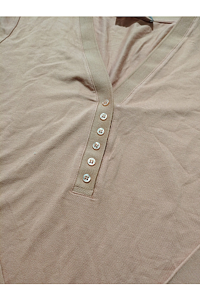 THOM By Thomas Rath Dámské růžové tričko s dlouhým rukávem henley basic Vel. DE 40 | THOM By Thomas Rath | obrázek 4
