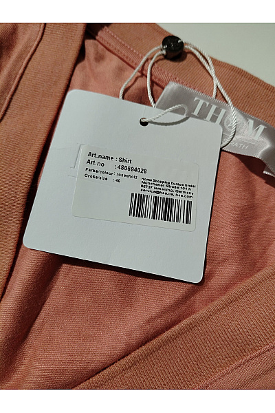 THOM By Thomas Rath Dámské růžové tričko s dlouhým rukávem henley basic Vel. DE 40 | THOM By Thomas Rath | obrázek 8