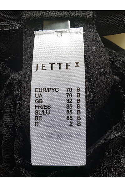 JETTE Dámské černé krajkové body s dlouhým rukávem Velikost EU 70B | JETTE | obrázek 6