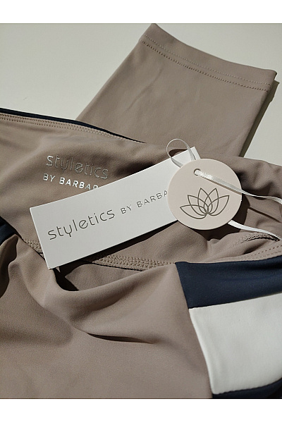 styletics by barbara Hnědé sportovní legíny s vysokým pasem a kapsami Velikost DE 40 | styletics by barbara | obrázek 8
