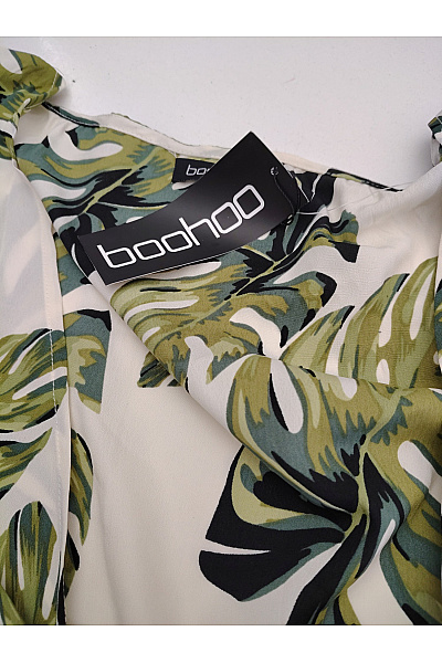 boohoo Dámský letní komplet s listy khaki Velikost 54 | boohoo | obrázek 8