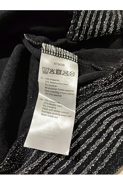 COUTURE LINE Černobílá elegantní halenka s dlouhým rukávem a uzlem Vel. DE 46 | COUTURE LINE | obrázek 7