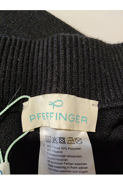PFEFFINGER Modré pletené úpletové kalhoty s pružným pasem Vel. DE 48 | PFEFFINGER | obrázek 8