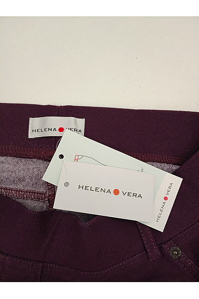 HELENA VERA Fialové bavlněné rovné kalhoty s kapsami Velikost EU 36/38 | HELENA VERA | obrázek 7