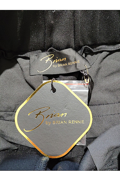 Brian Rennie Černé elegantní kalhoty s vysokým pasem a puky Velikost DE 40 | Brian Rennie | obrázek 7