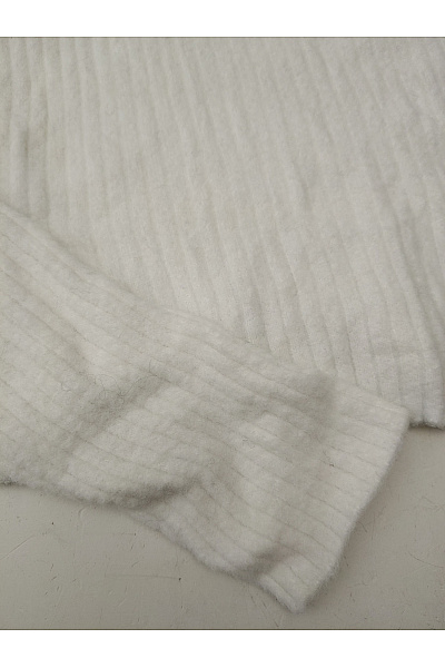 Bershka Bílý žebrovaný crop pulovr basic Velikost M | Bershka | obrázek 4