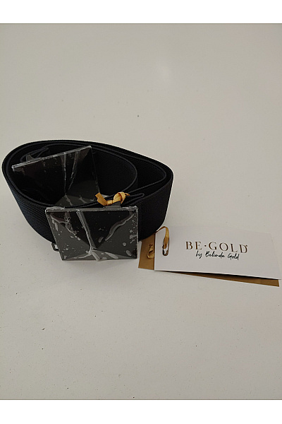 Belinda Gold Černý luxusní pásek s pyramidovými detaily Velikost DE 38/40 | Belinda Gold | obrázek 2