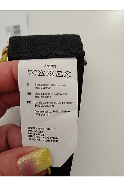 Belinda Gold Černý luxusní pásek s pyramidovými detaily Velikost DE 38/40 | Belinda Gold | obrázek 7