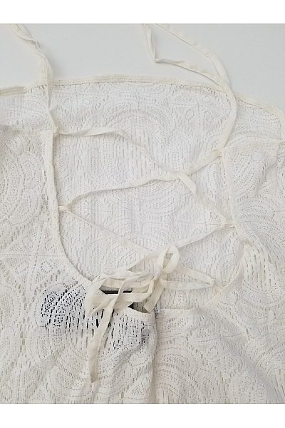 boohoo Bílé bavlněné krajkové letní mini šaty na ramínka Vel. EU s | boohoo | obrázek 6
