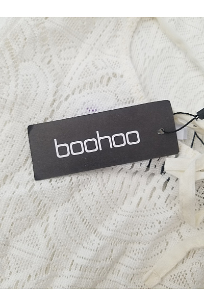 boohoo Bílé bavlněné krajkové letní mini šaty na ramínka Vel. EU s | boohoo | obrázek 7