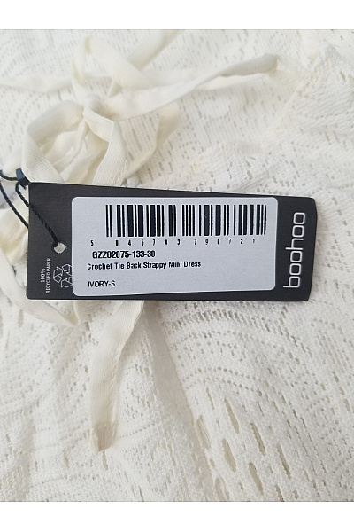 boohoo Bílé bavlněné krajkové letní mini šaty na ramínka Vel. EU s | boohoo | obrázek 8