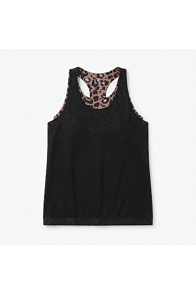 COUTURE LINE Černé sportovní tílko s leopardím vzorem na cvičení Vel. 44 | COUTURE LINE | obrázek 2