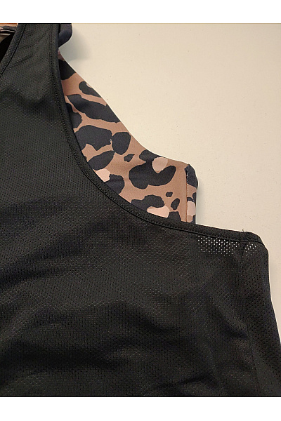 COUTURE LINE Černé sportovní tílko s leopardím vzorem na cvičení Vel. 44 | COUTURE LINE | obrázek 6
