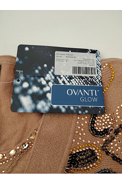 OVANTI GLOW Dámský třpytivý kardigan s perličkami a výstřihem do V Vel. DE 46 | OVANTI GLOW | obrázek 5