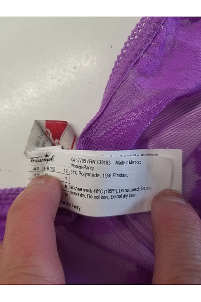 TRIUMPH Fialové krajkové kalhotky s vysokým pasem Vel. DE 40 | TRIUMPH | obrázek 3