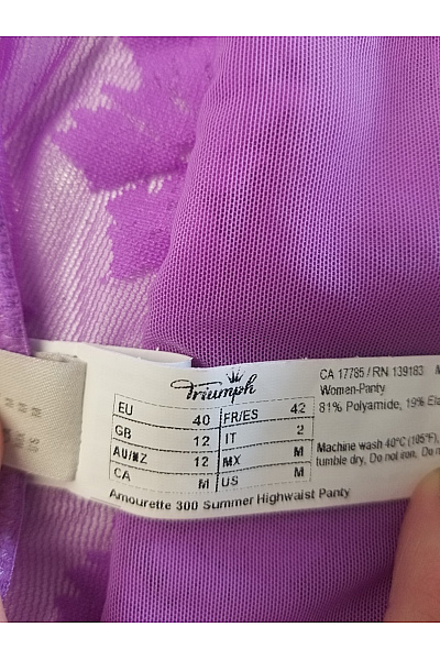 TRIUMPH Fialové krajkové kalhotky s vysokým pasem Vel. DE 40 | TRIUMPH | obrázek 5