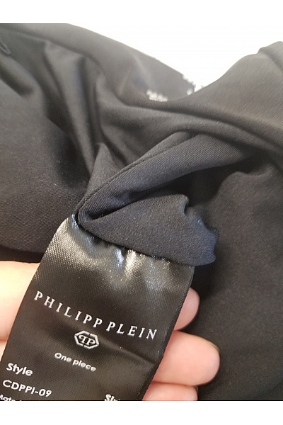 Philipp Plein Černé jednodílné plavky za krk s kamínky Velikost L | Philipp Plein | obrázek 3