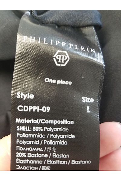 Philipp Plein Černé jednodílné plavky za krk s kamínky Velikost L | Philipp Plein | obrázek 5