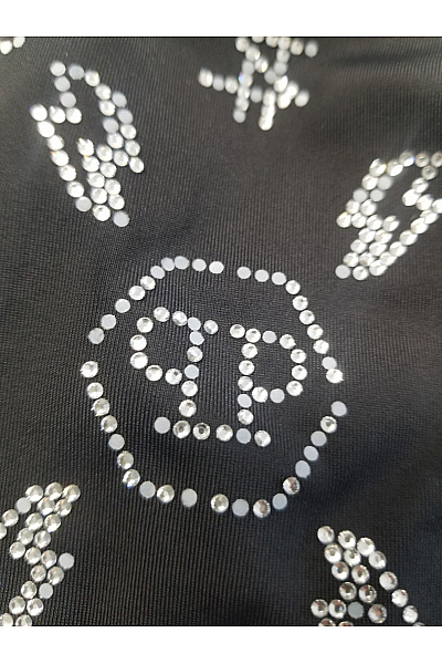 Philipp Plein Černé jednodílné plavky za krk s kamínky Velikost L | Philipp Plein | obrázek 6