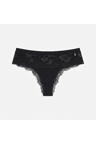 Primark Černé dámské krajkové tanga luxusní Velikost M | Primark | obrázek 2
