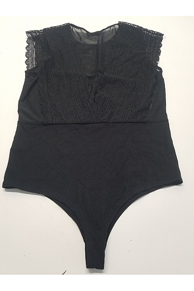 ONLY Černé krajkové body s výstřihem do V Velikost XL | ONLY | obrázek 8