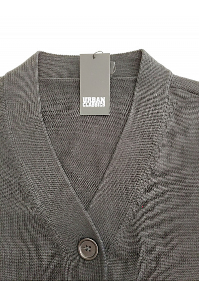 URBAN CLASSICS Černý pletený kardigan do véčka na knoflíky Vel. S | URBAN CLASSICS | obrázek 4