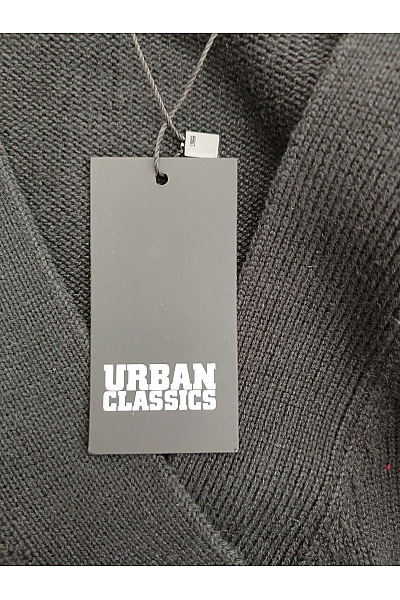 URBAN CLASSICS Černý pletený kardigan do véčka na knoflíky Vel. S | URBAN CLASSICS | obrázek 7