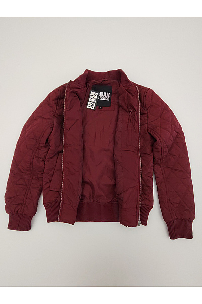URBAN CLASSICS Červená prošívaná bomber bunda se zipem Velikost S | URBAN CLASSICS | obrázek 4